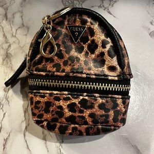 Guess Mini Backpack Change Purse Leopard Print